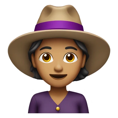 Mujer con sombrero morado  sticker