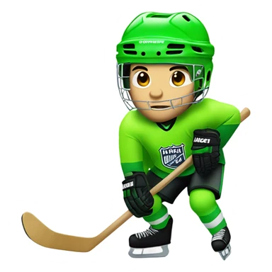 Hockey player neon green sticker