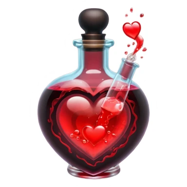 heart with a dark potion bottle sticker