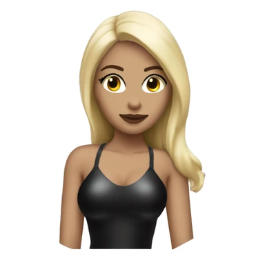 latex beauty in black with blonde hair sticker