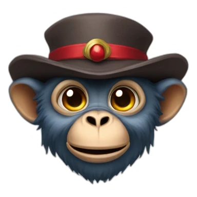 Monkey demon with a fez hat sticker