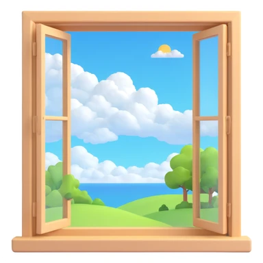 a big full width/height window with a idyllic scenery skylight and clouds visible sticker