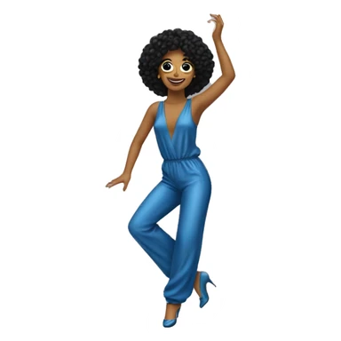 Studio 54 girl dancing wearing a jumpsuit sticker