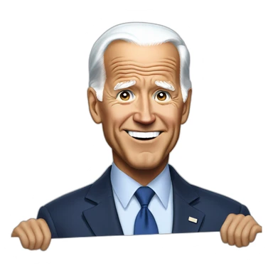 Joe Biden holding a sign sticker