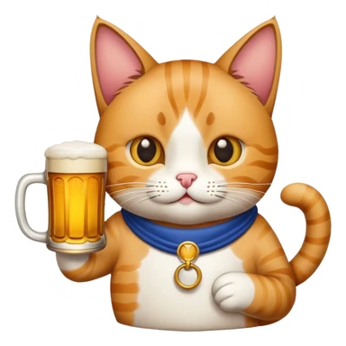 cat with beer sticker