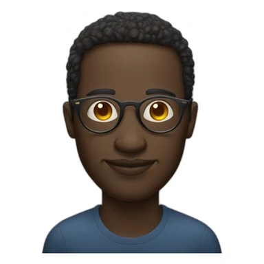 A Afrique man circle face with circle glasses  sticker