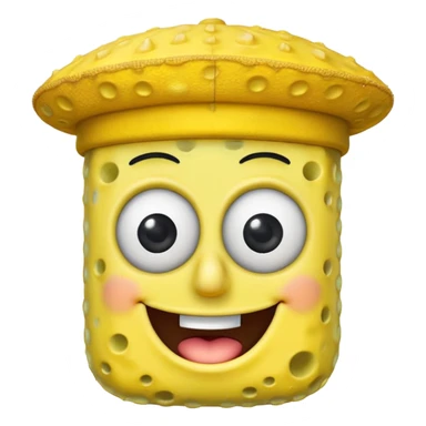 SpongeBob wearing a hat sticker