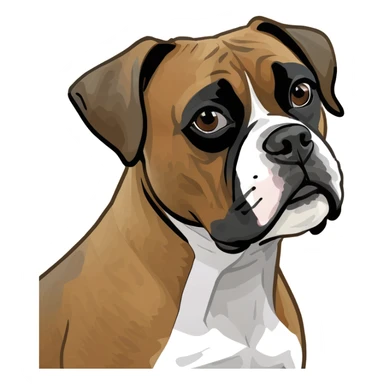 Brown boxer dog sticker