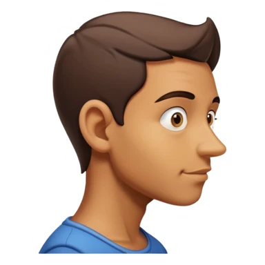 man with pinocchio effect, side view sticker