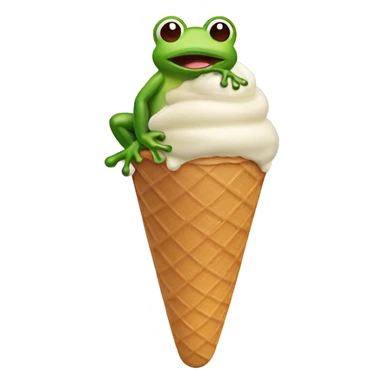 ice cream cone with frog on top sticker