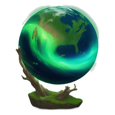 Northern lights encompassing earth sticker