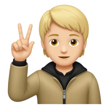 Ein Junge der Mittelfinger zeigt sticker