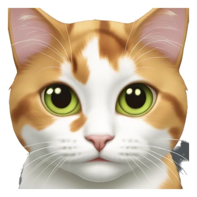 calico cat light green eyes sticker
