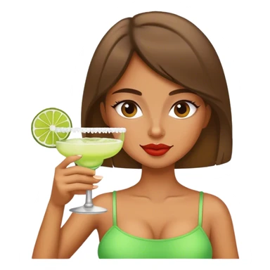 Girl drinking margarita sticker