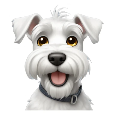 White schnauzer smiling  sticker