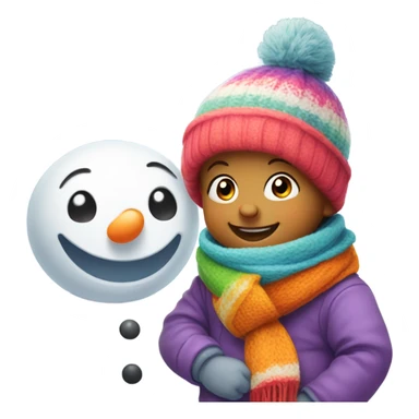 Baby with snowman sticker