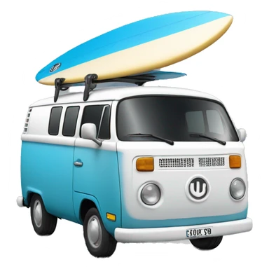 un van avec un surf sur son toit sticker