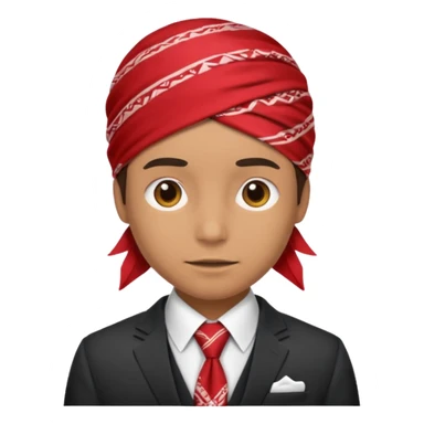Character wearing a bandana and a suit sticker