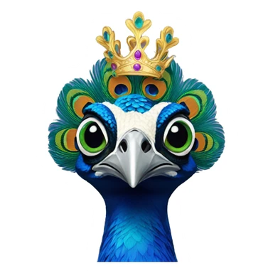 peacock wearing a crown sticker