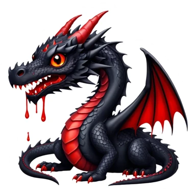 Black dragon with blood drips sticker