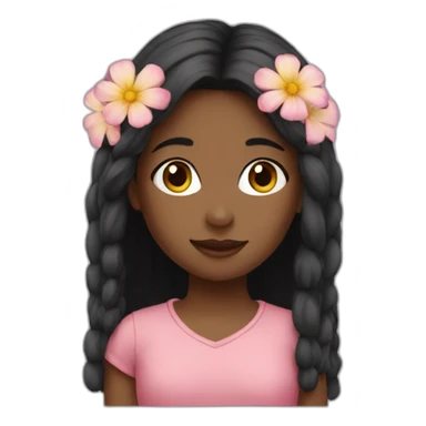 A girl she have Flowers sticker