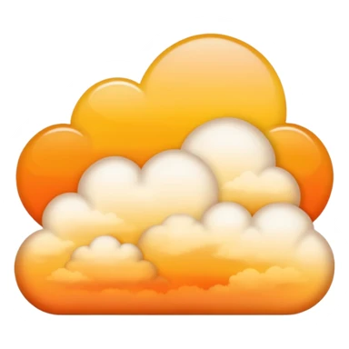 A golden sunset cloud with warm gradient tones. sticker