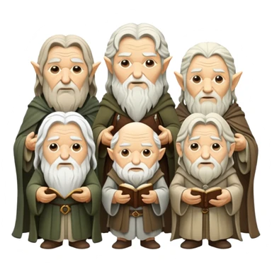 group of wise figures from White Council Lord of the Rings sticker