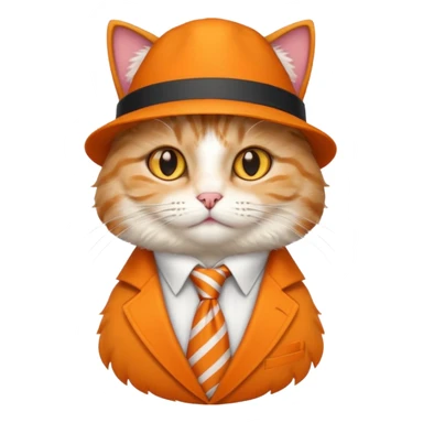 half body cat with ties and hat sticker