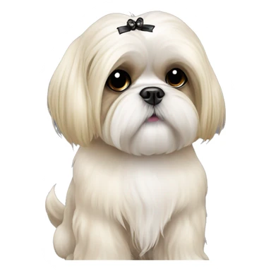 golden cream shih tzu white girl cute medium hair goth bow sticker
