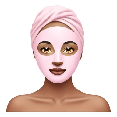 Lady with pastel pink face mask spa beauty full face relaxing sticker