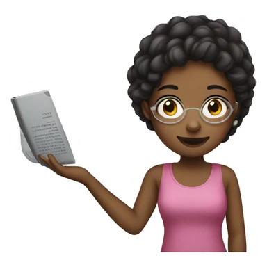 Girl using a kindle sticker