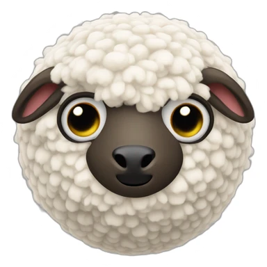 3d sphere with a cartoon Sheep skin texture with big beautiful eyes sticker
