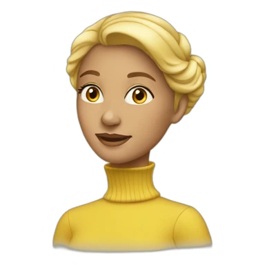 yellow elegant woman turtleneck sticker
