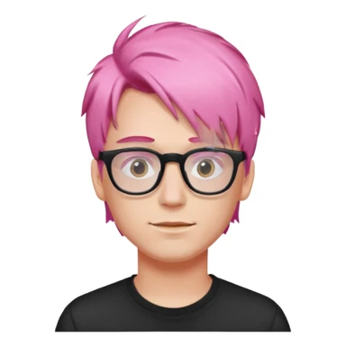 pink haired guy with rectangle glassess sticker