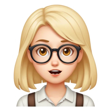 Make me a nerdy girl who just had a crazy devious idea  sticker