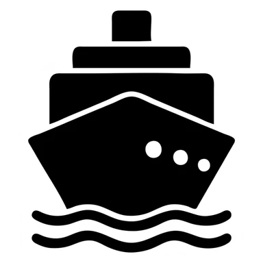 solid filled icon of a cruise ship sticker