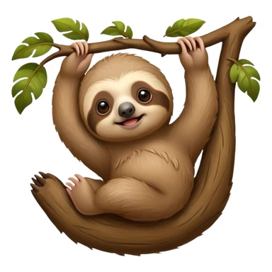 baby sloth on the tree sticker