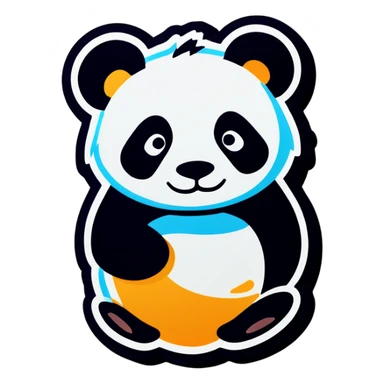 panda skill issue sign  sticker