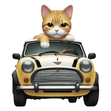 Cat driving Austin mini  sticker
