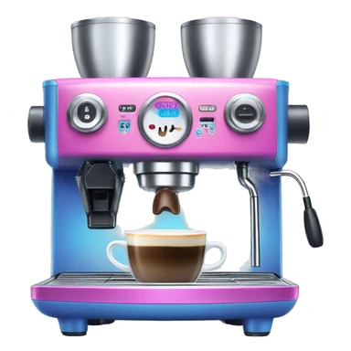 Pink and blue gradient hue espresso machine sticker