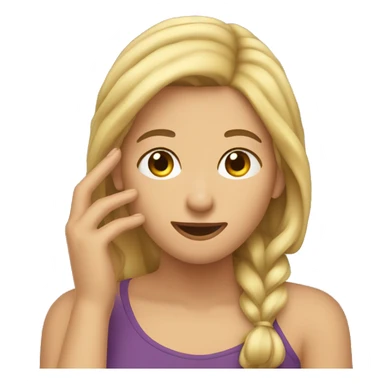 Women tucking hair behind ear sticker