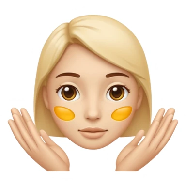 Minimal emoji representing reduced facial puffiness, soft hand gesture shaping the face contour, balanced and natural appearance, wellness-focused, simple and easy to understand
 sticker