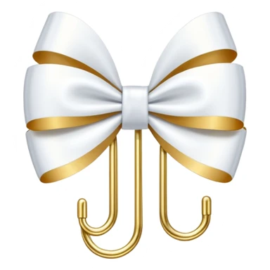 one gold paper clip with a white bow in the middle sticker