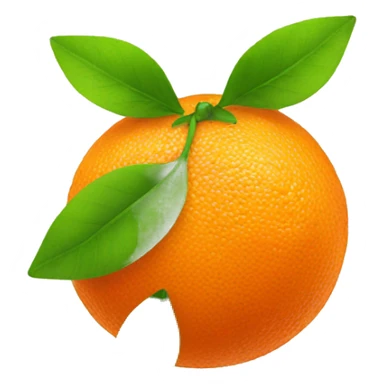 orange with green leaf sticker
