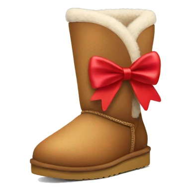 Ugg boot with red bow sticker