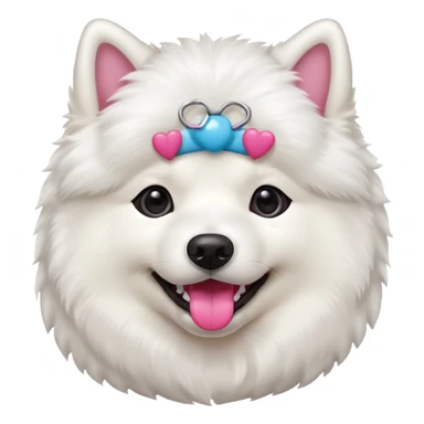 A cute dog. The dog breed should be samoyed. sticker