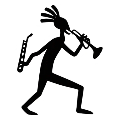 Kokopelli simple black with flute sticker