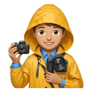 fotographer with rain coat sticker