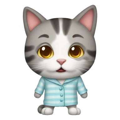 Cat in pajamas sticker