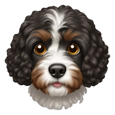 black brown and white cavapoo sticker